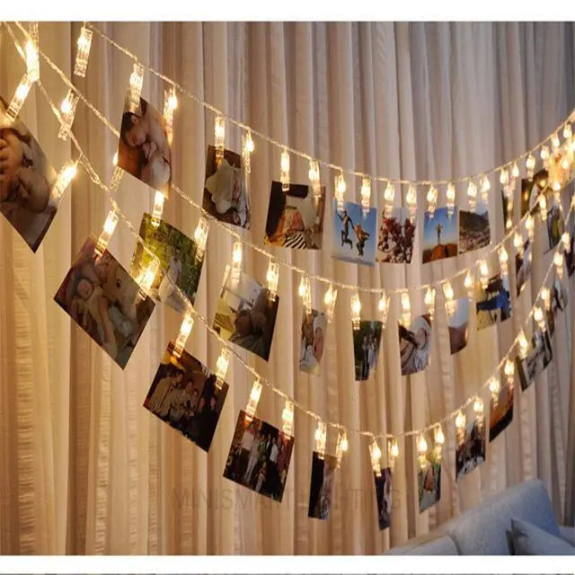 Photo Holders with LED String Lights