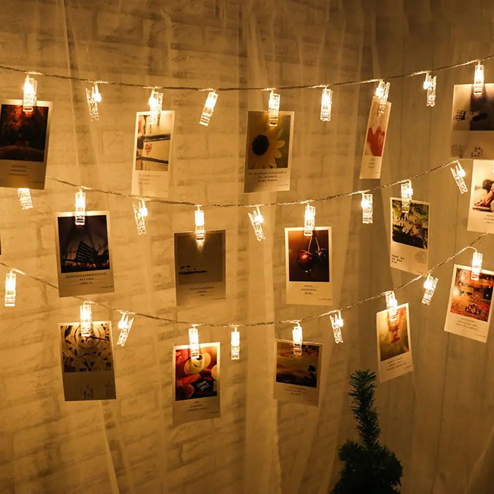 Photo Holders with LED String Lights