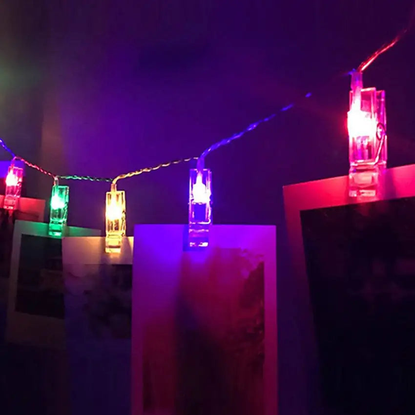 Photo Holders with LED String Lights